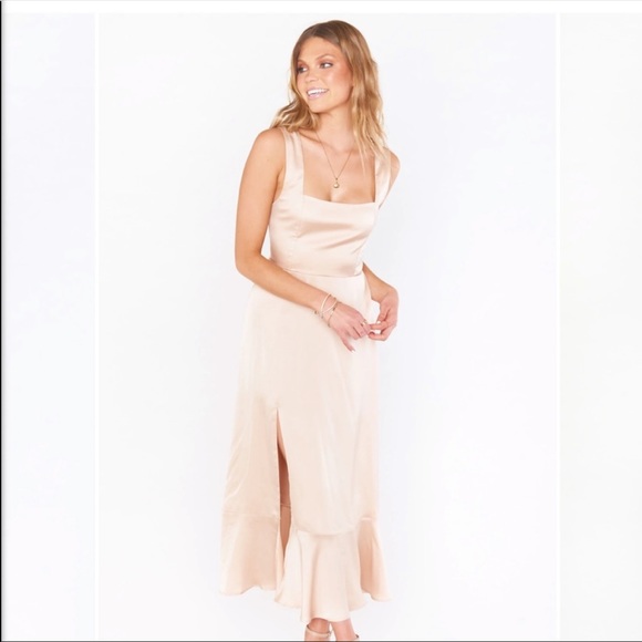 Show Me Your MuMu Dresses & Skirts - Show Me Your Mumu Champagne Claire Midi Dress